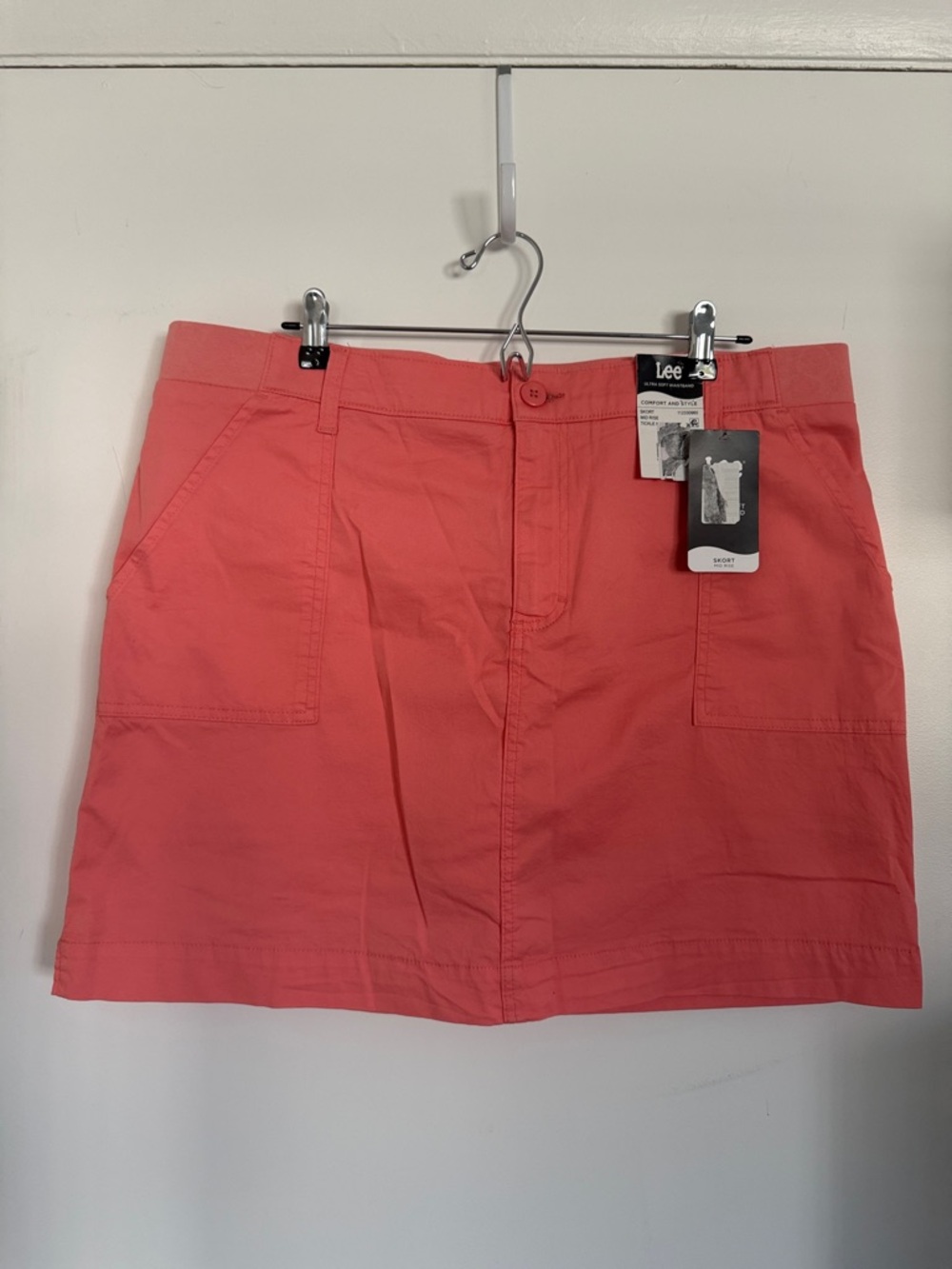 Lee Coral Utility Skirt with Front Patch Pockets